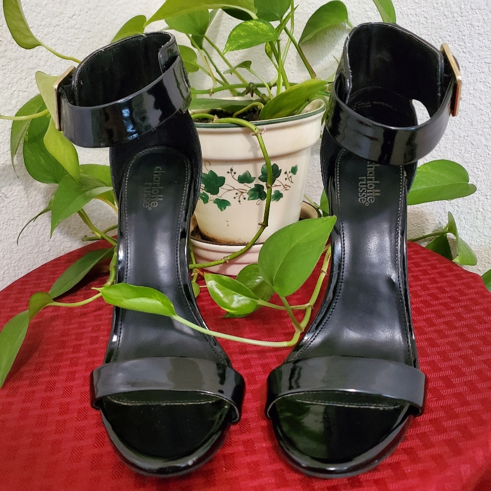 Charlotte Russe Womens Black Ankle And Toe Strap Stiletto Heels Size 8 - Picture 2 of 9